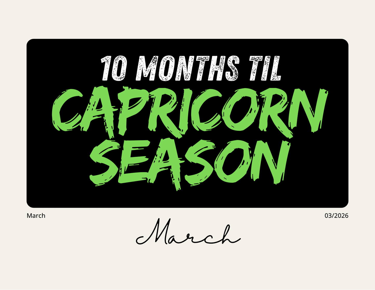 Big Capricorn Energy 2026 Calendar
