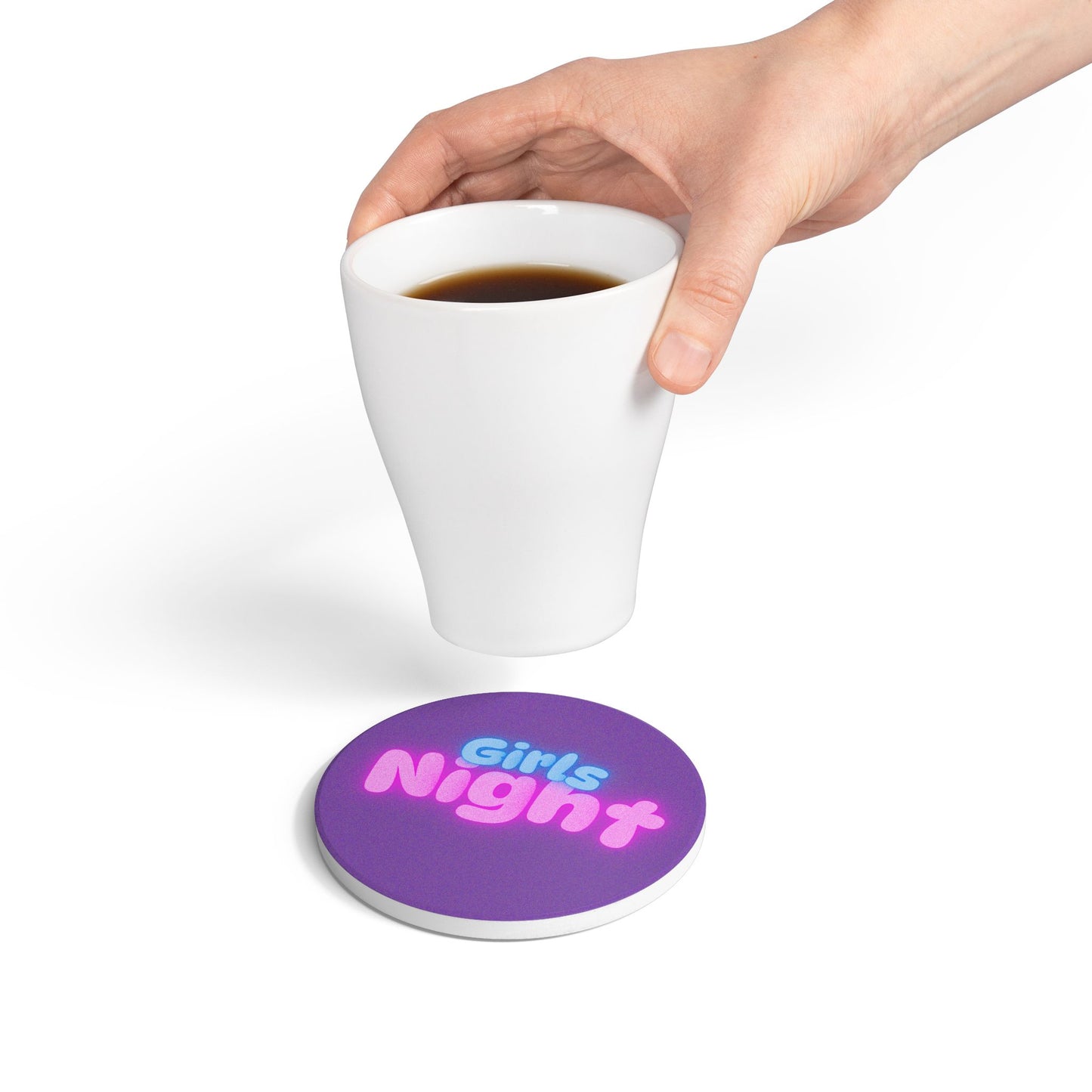 Girls Night Ceramic Coaster Purple
