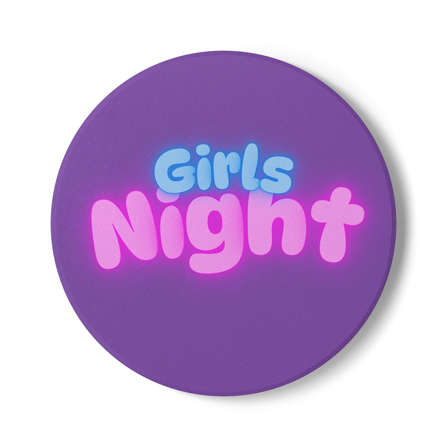 Girls Night Ceramic Coaster Purple