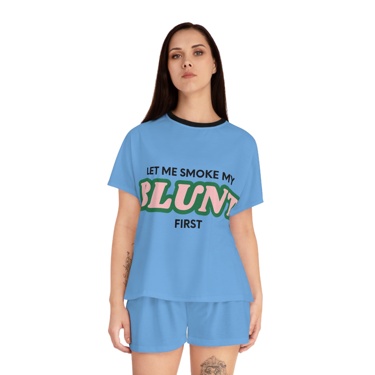 “Let Me Smoke” Pajama Set : Blue