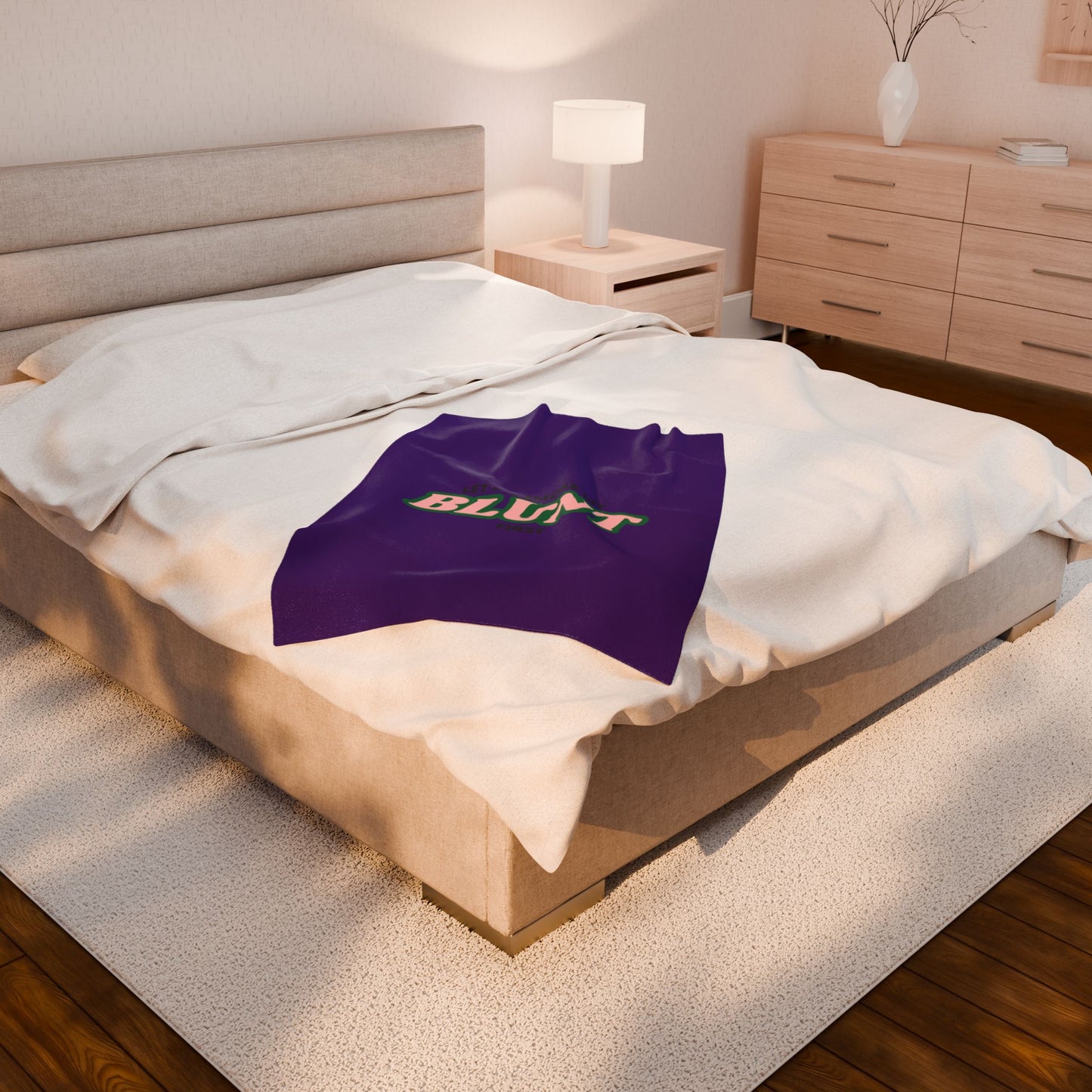 “Let Me Smoke” Cozy Plush Blanket : Purple