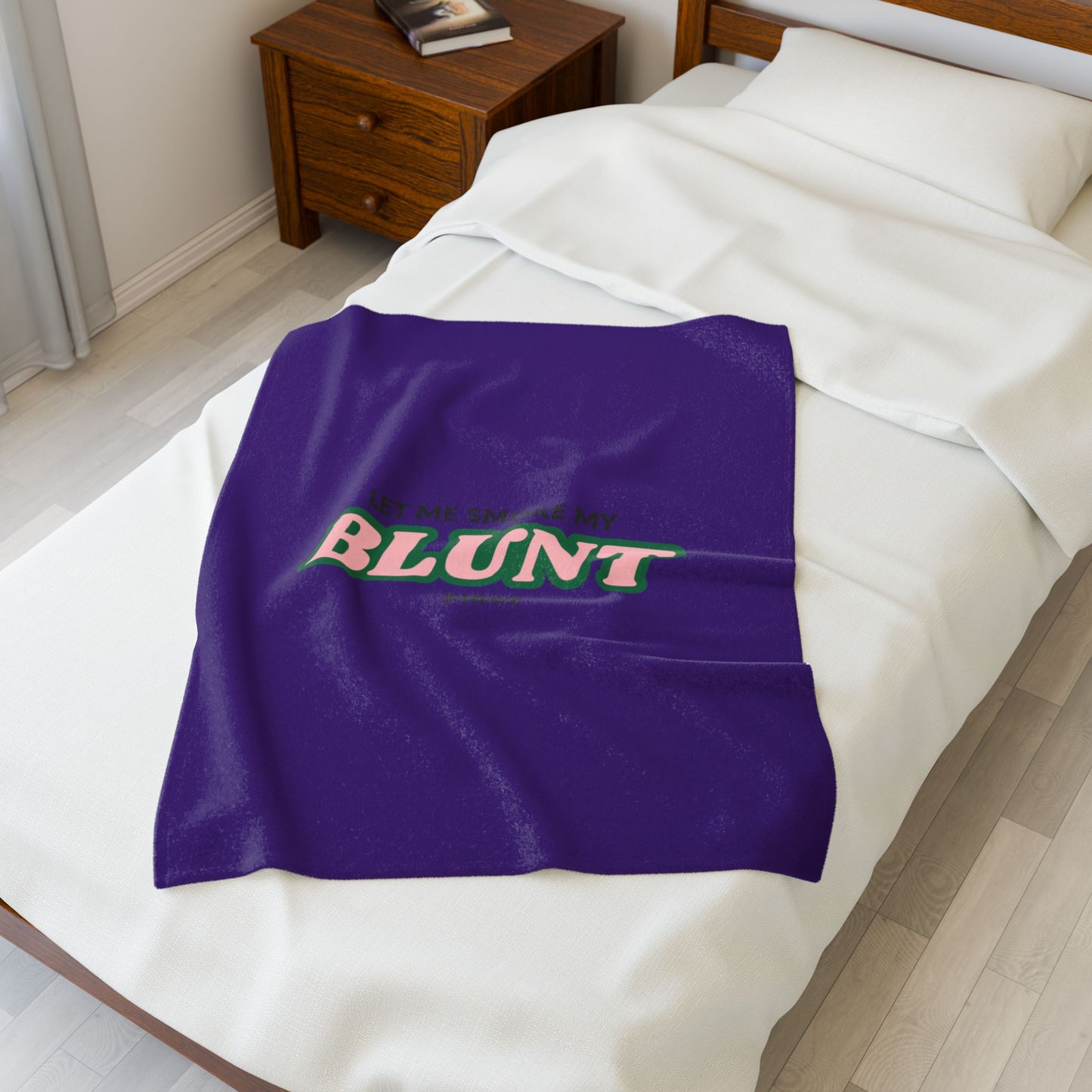 “Let Me Smoke” Cozy Plush Blanket : Purple