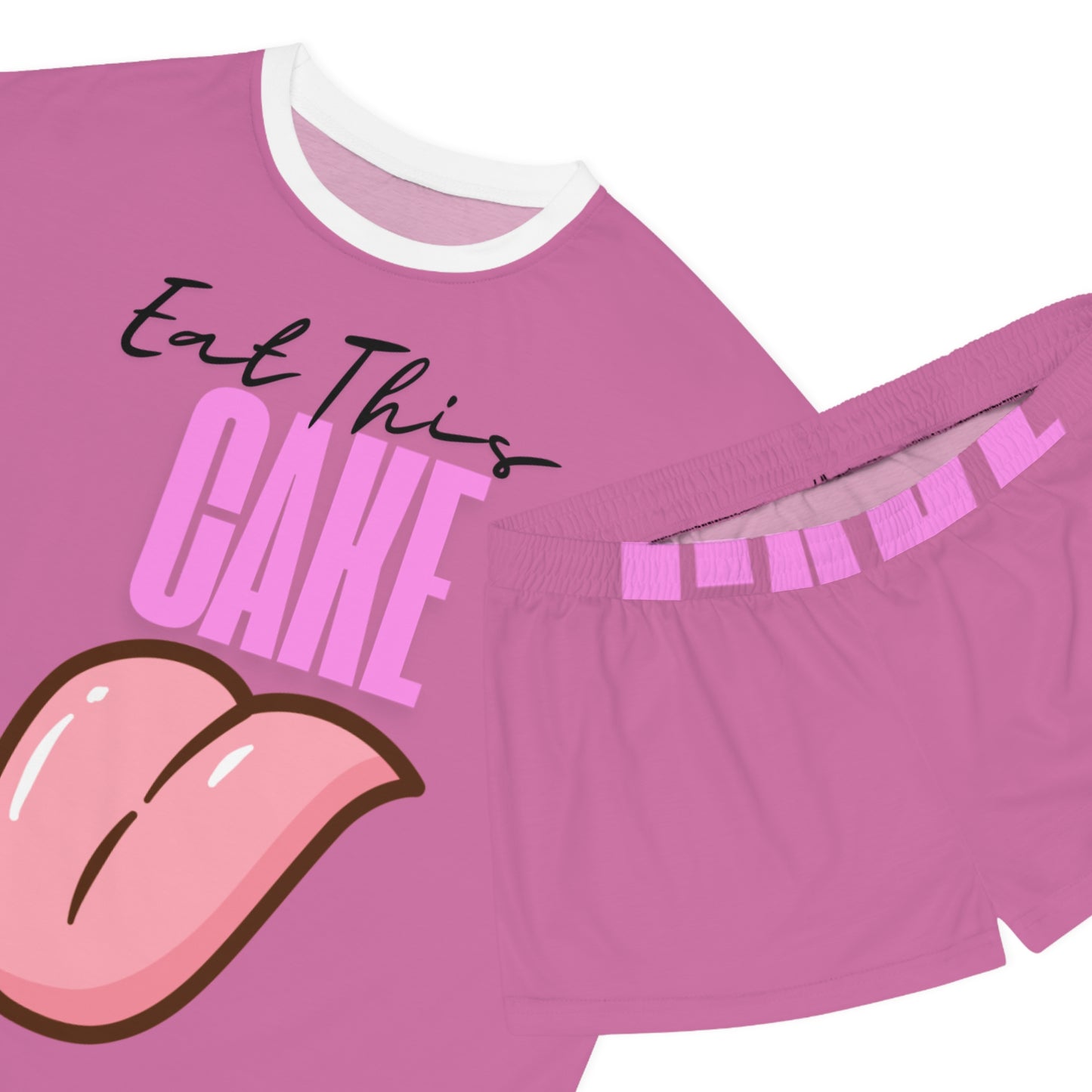 Women's Short Pajama Set - 'Eat This Cake'