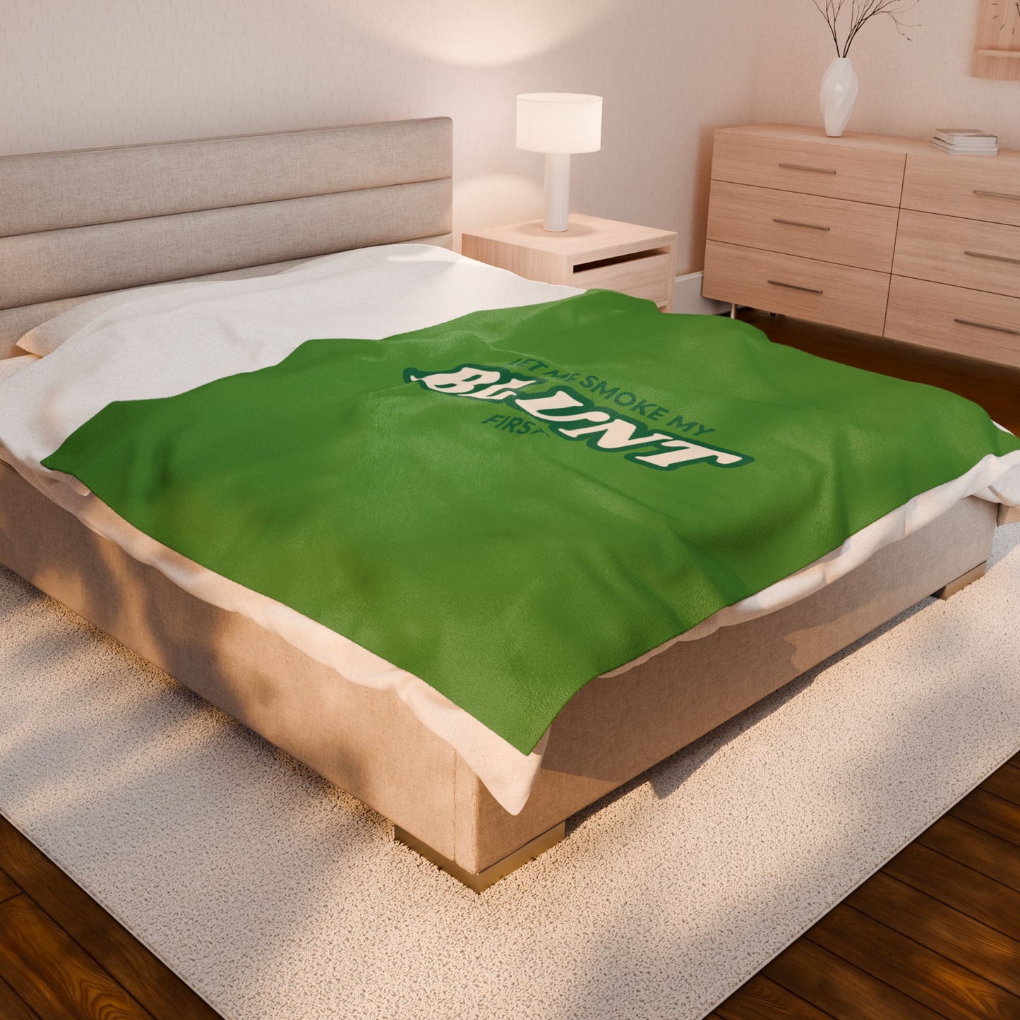 “Let Me Smoke” Cozy Plush Blanket : Green