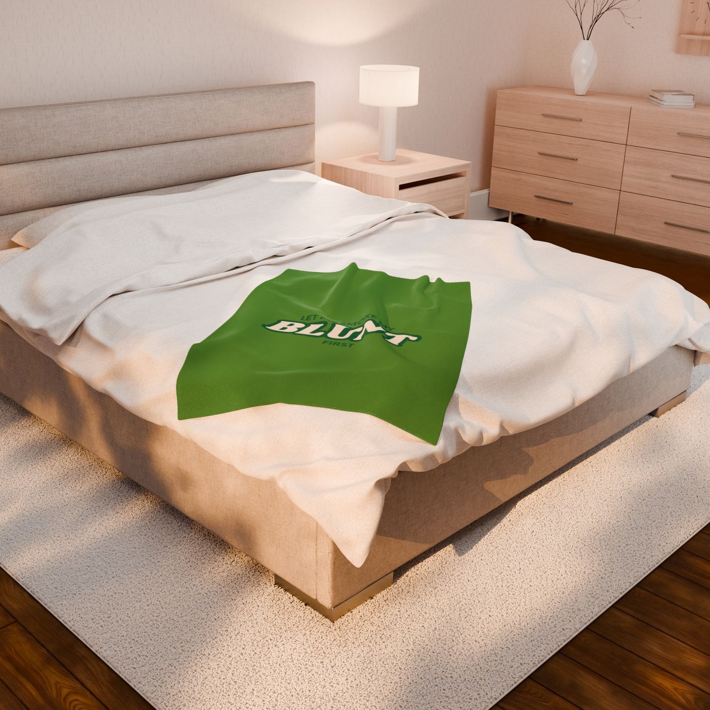 “Let Me Smoke” Cozy Plush Blanket : Green
