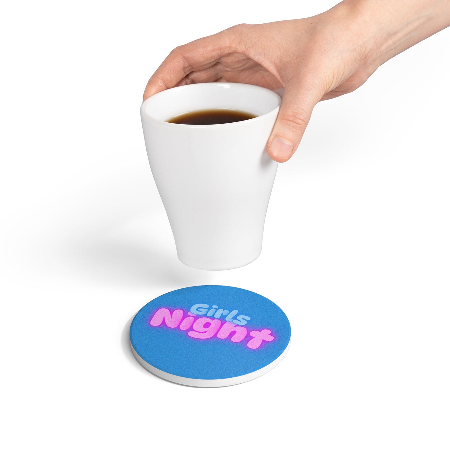 Girls Night Ceramic Coaster Blue