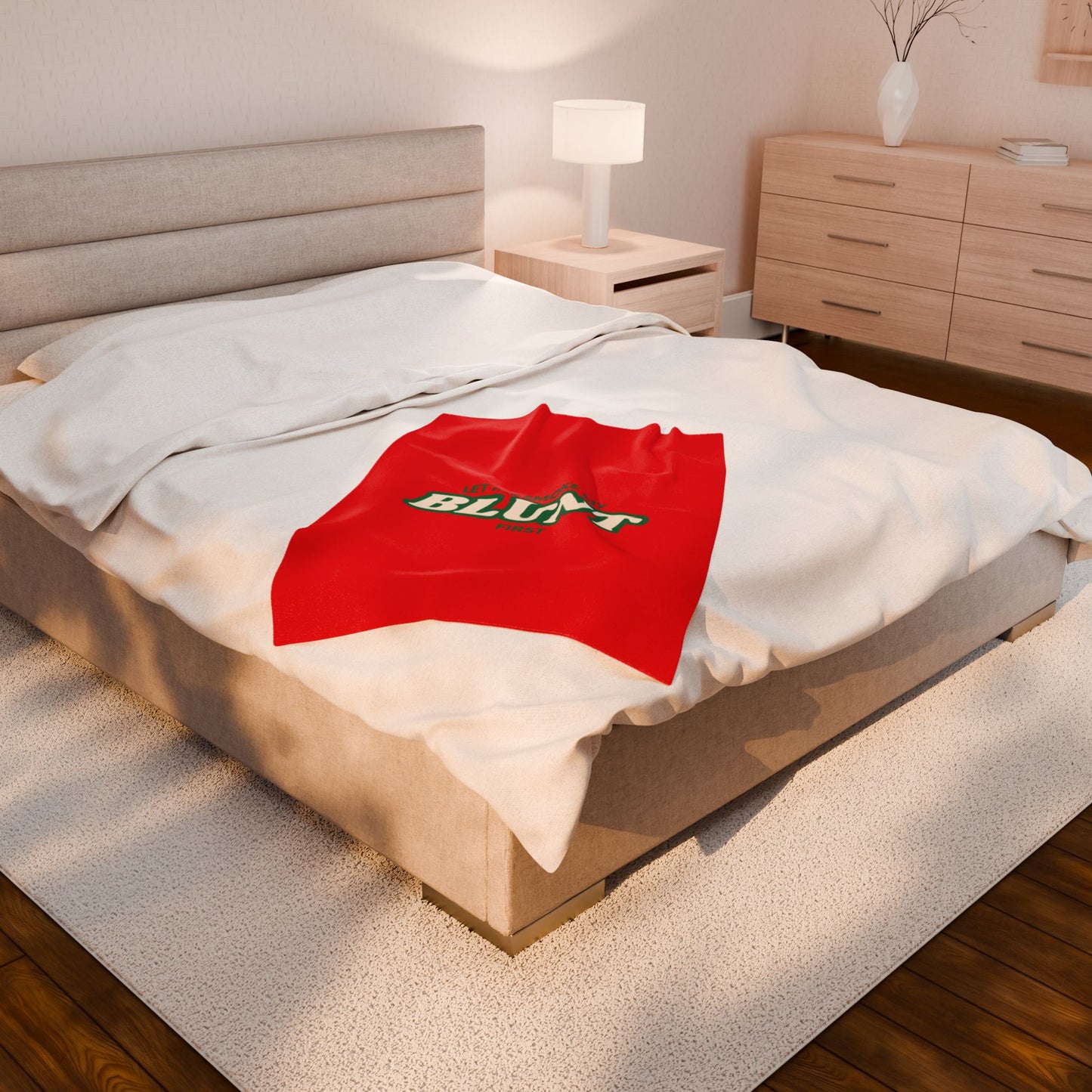 “Let Me Smoke” Cozy Plush Blanket : Red
