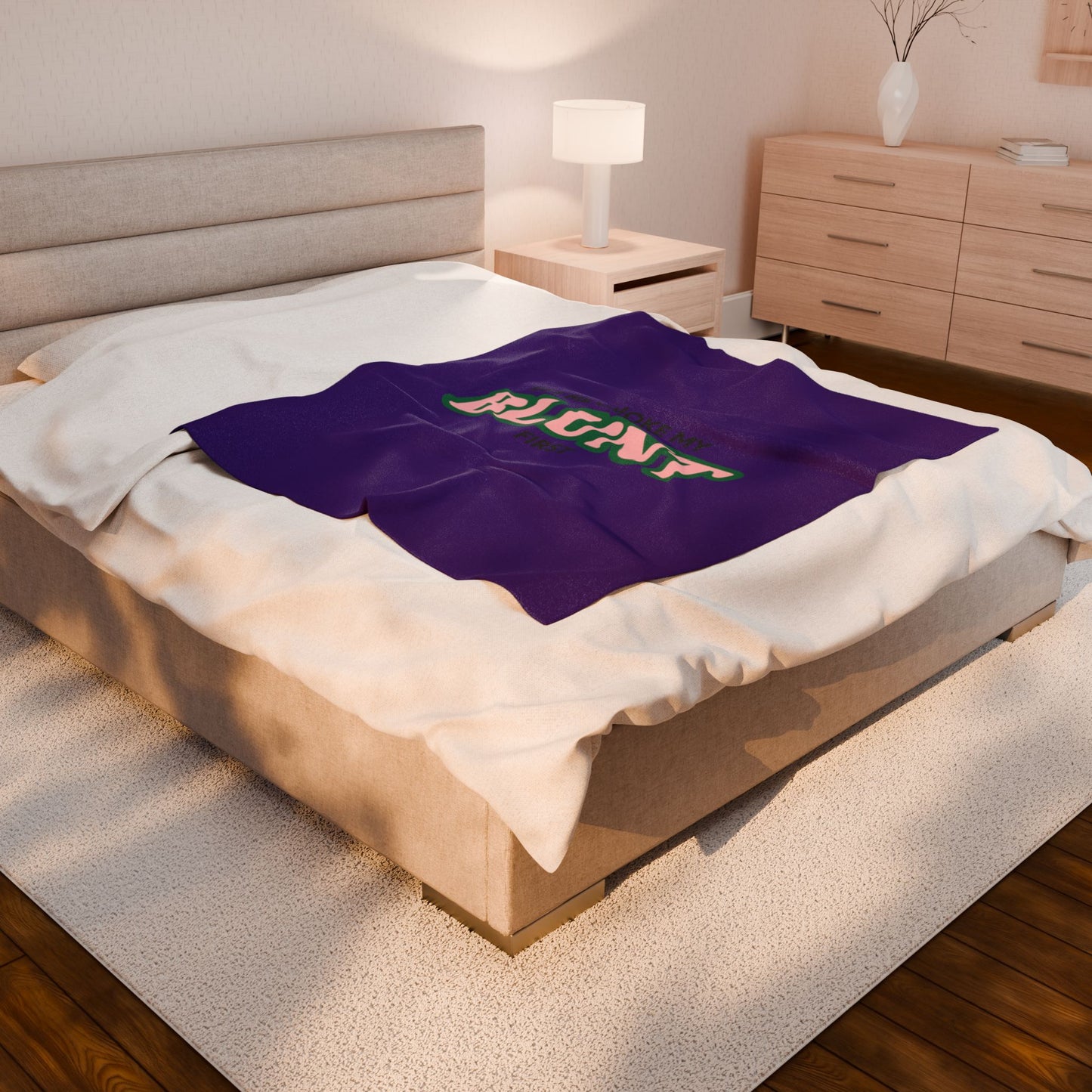 “Let Me Smoke” Cozy Plush Blanket : Purple