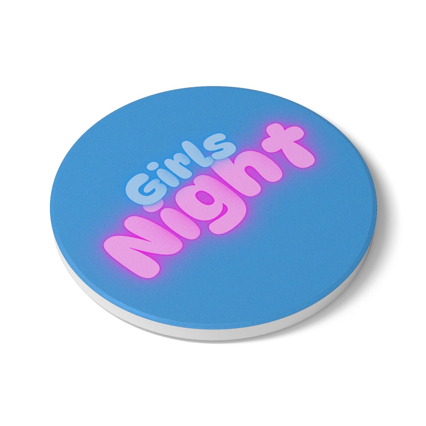 Girls Night Ceramic Coaster Blue