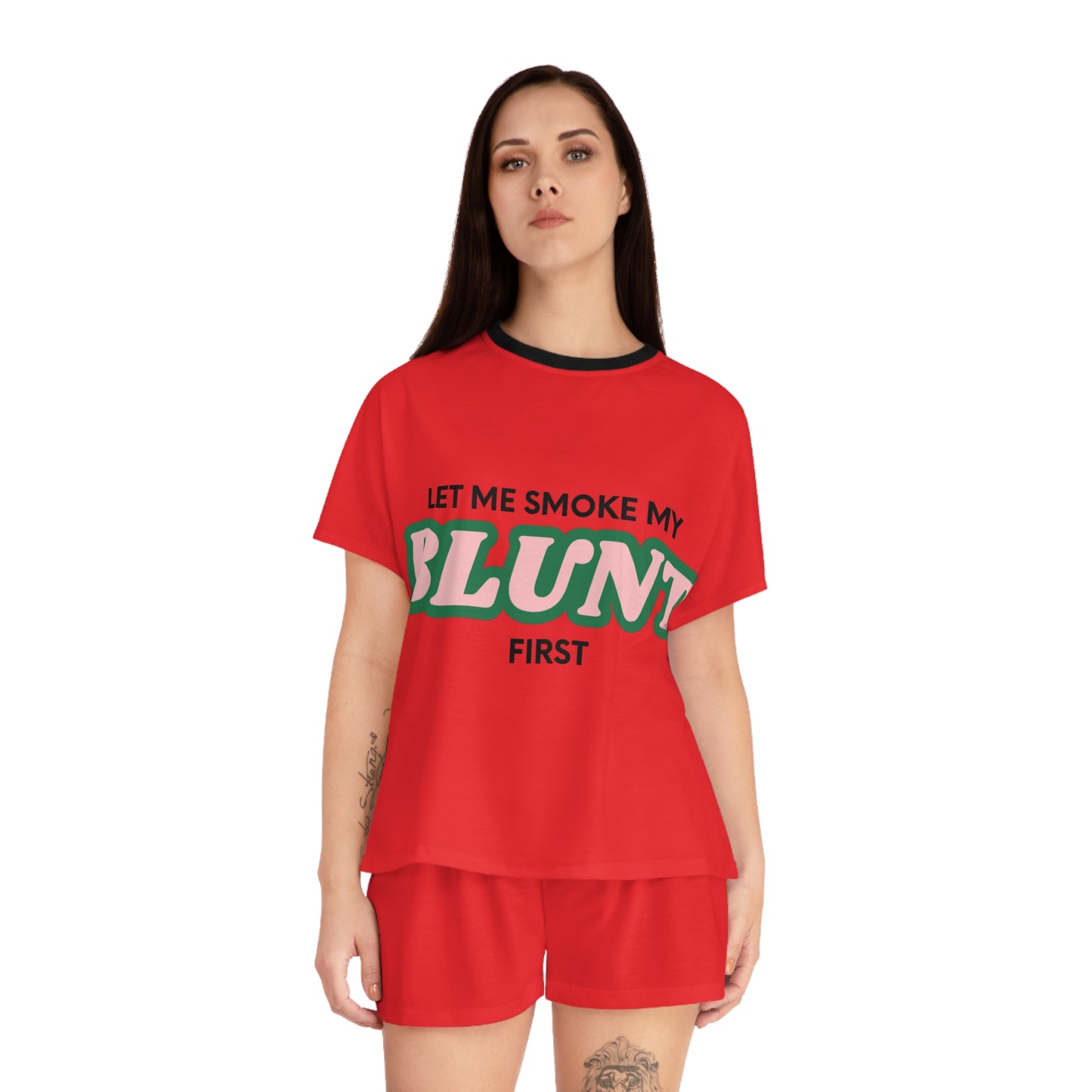 “Let Me Smoke” Pajama Set : Red