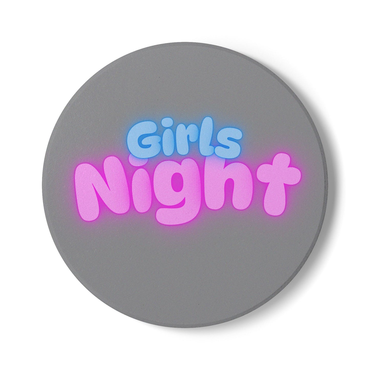 Girls Night Ceramic Coaster Grey