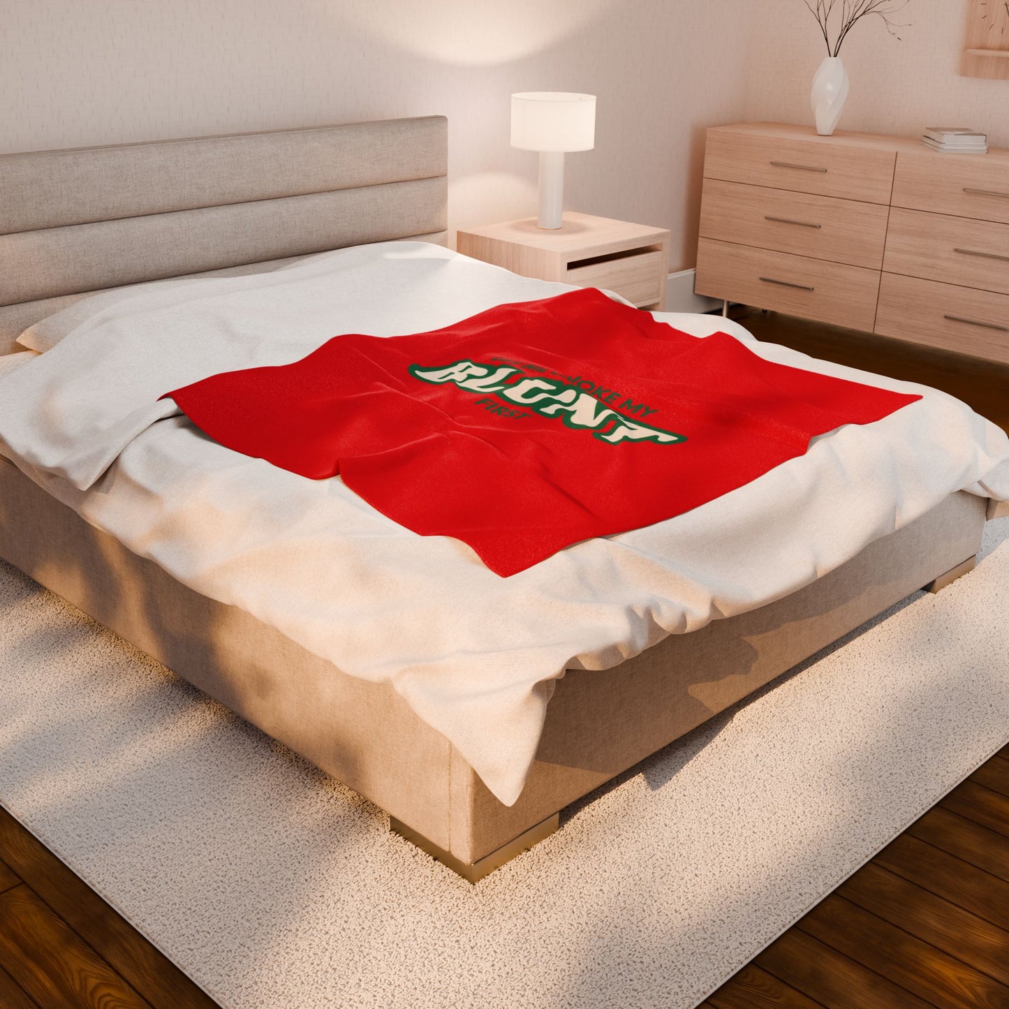 “Let Me Smoke” Cozy Plush Blanket : Red
