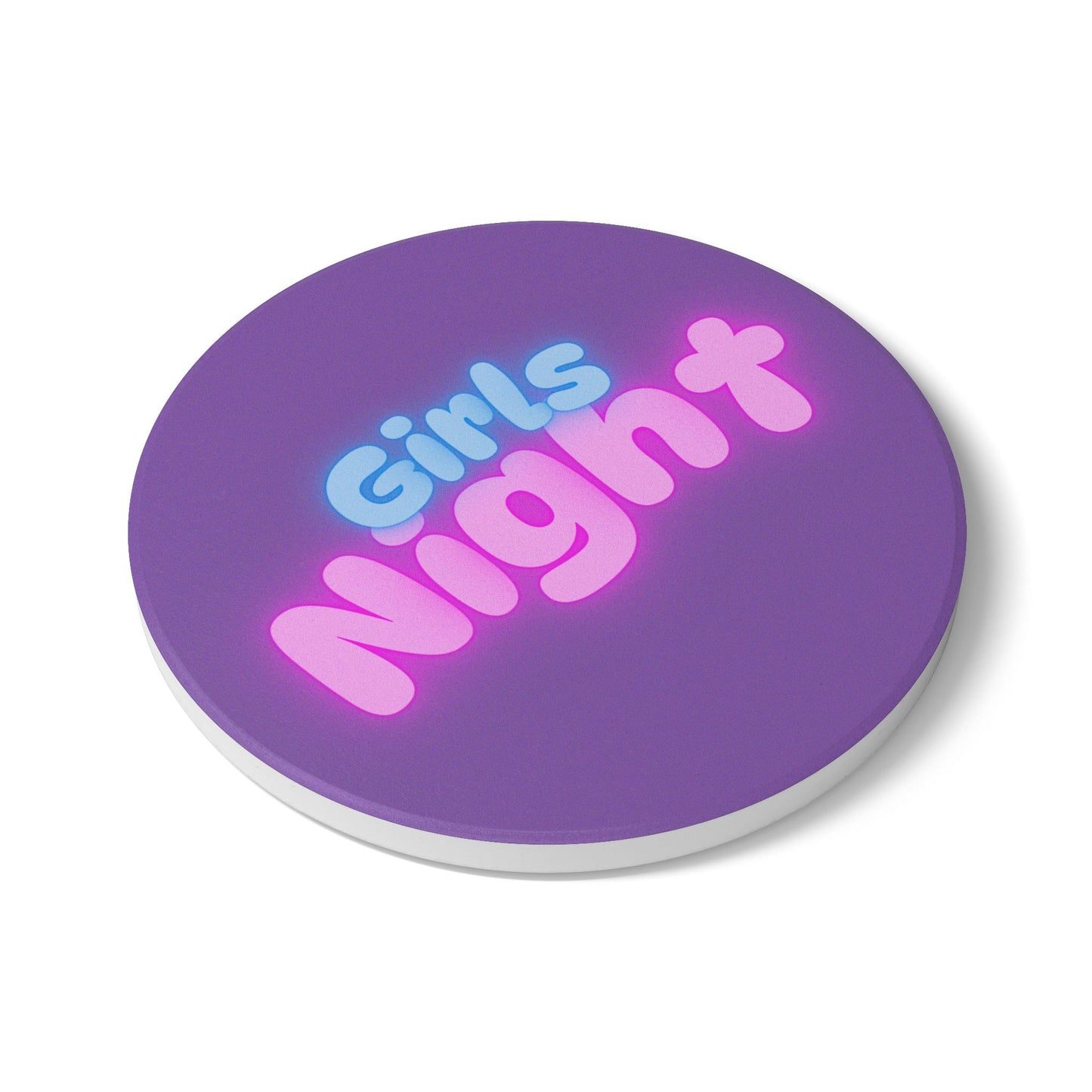 Girls Night Ceramic Coaster Purple