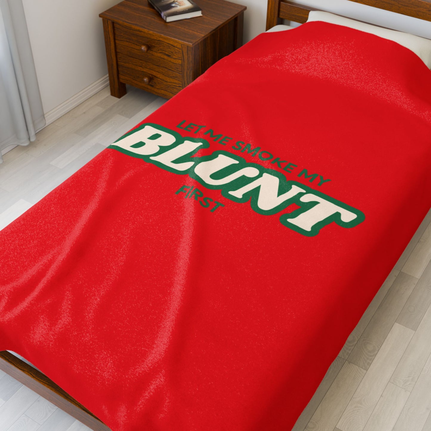 “Let Me Smoke” Cozy Plush Blanket : Red