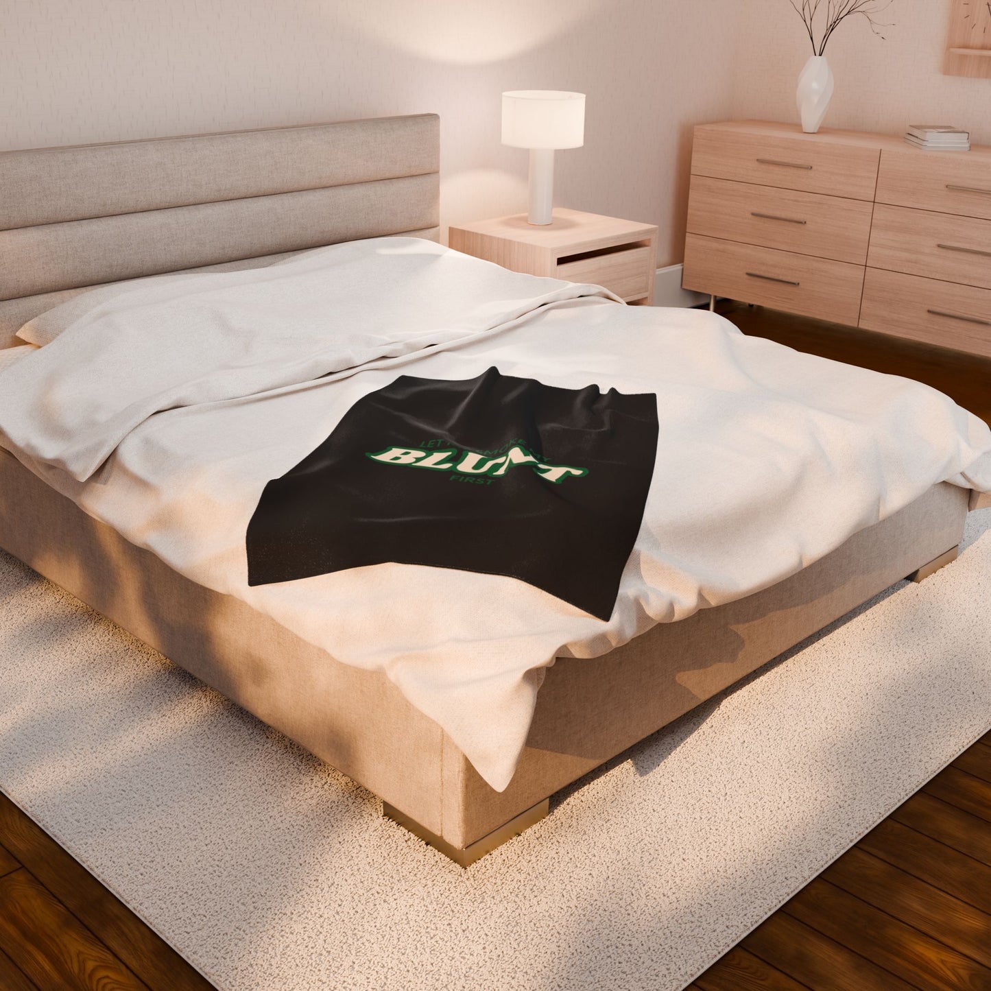 “Let Me Smoke” Cozy Plush Blanket : Black