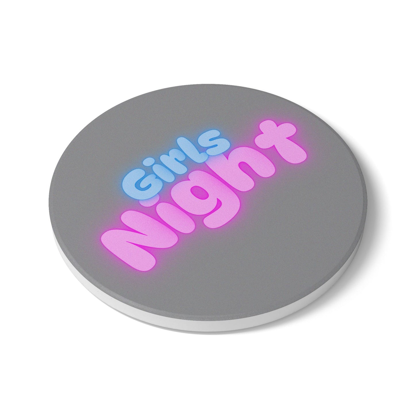 Girls Night Ceramic Coaster Grey