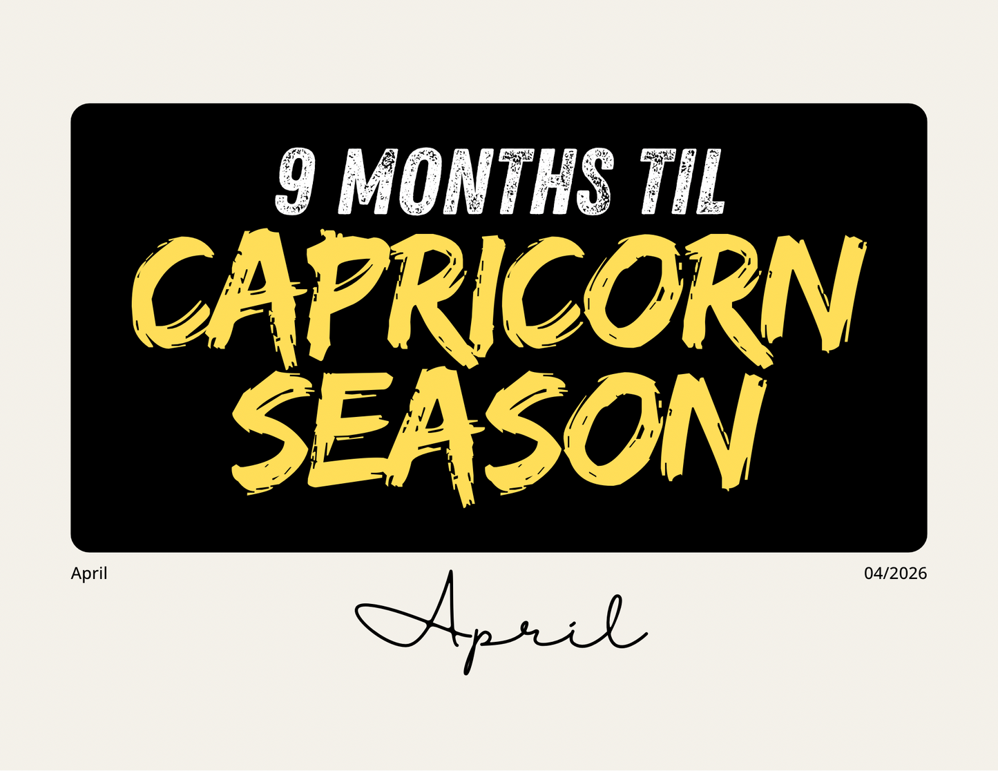 Big Capricorn Energy 2026 Calendar