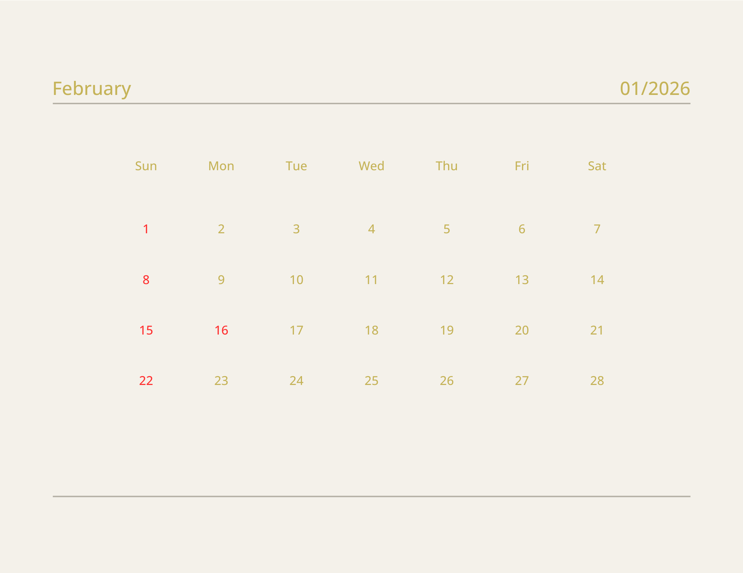 2026 Lit Calendar