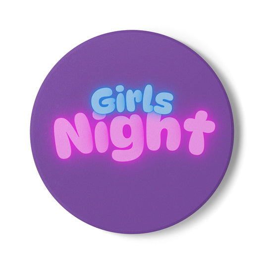 Girls Night Ceramic Coaster Purple