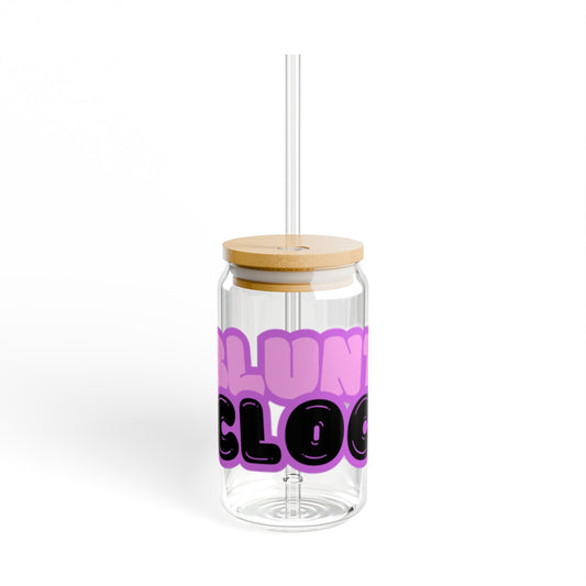 Blunt O’Clock Sipper Glass with Straw, 16oz