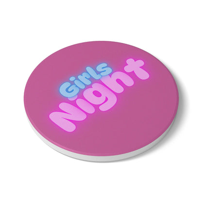 Girls Night Ceramic Coaster Pink