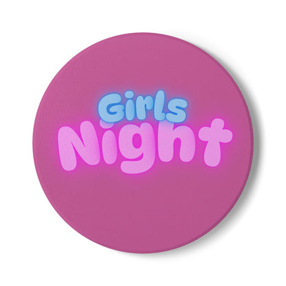 Girls Night Ceramic Coaster Pink