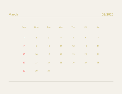 2026 Lit Calendar