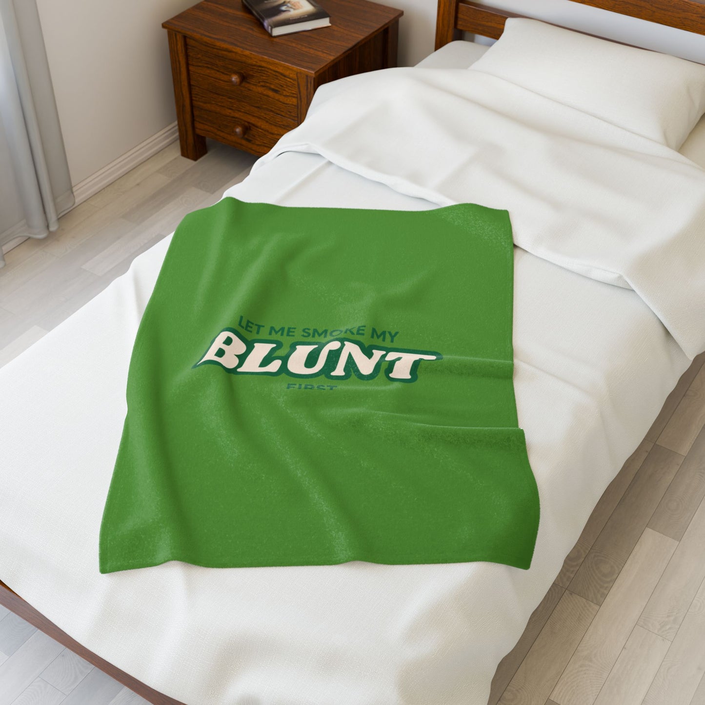“Let Me Smoke” Cozy Plush Blanket : Green