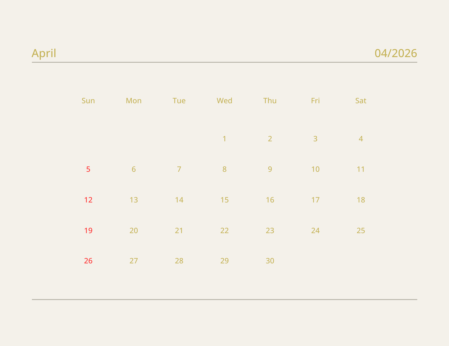 2026 Lit Calendar