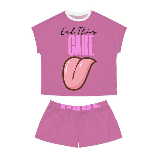 Women's Short Pajama Set - 'Eat This Cake'