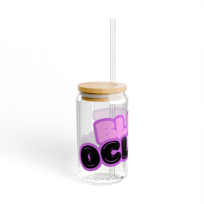 Blunt O’Clock Sipper Glass with Straw, 16oz
