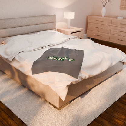 “Let Me Smoke” Cozy Plush Blanket : Grey