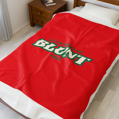 “Let Me Smoke” Cozy Plush Blanket : Red