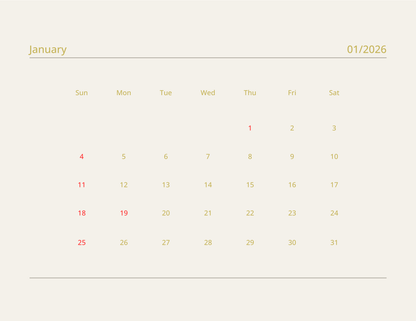 2026 Lit Calendar