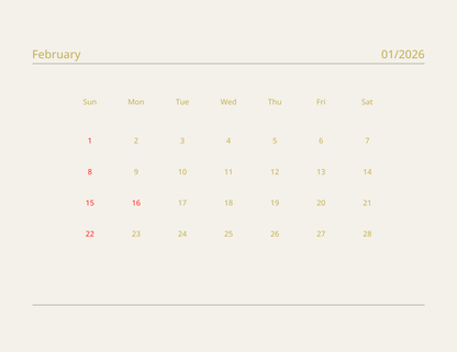 2026 Lit Calendar